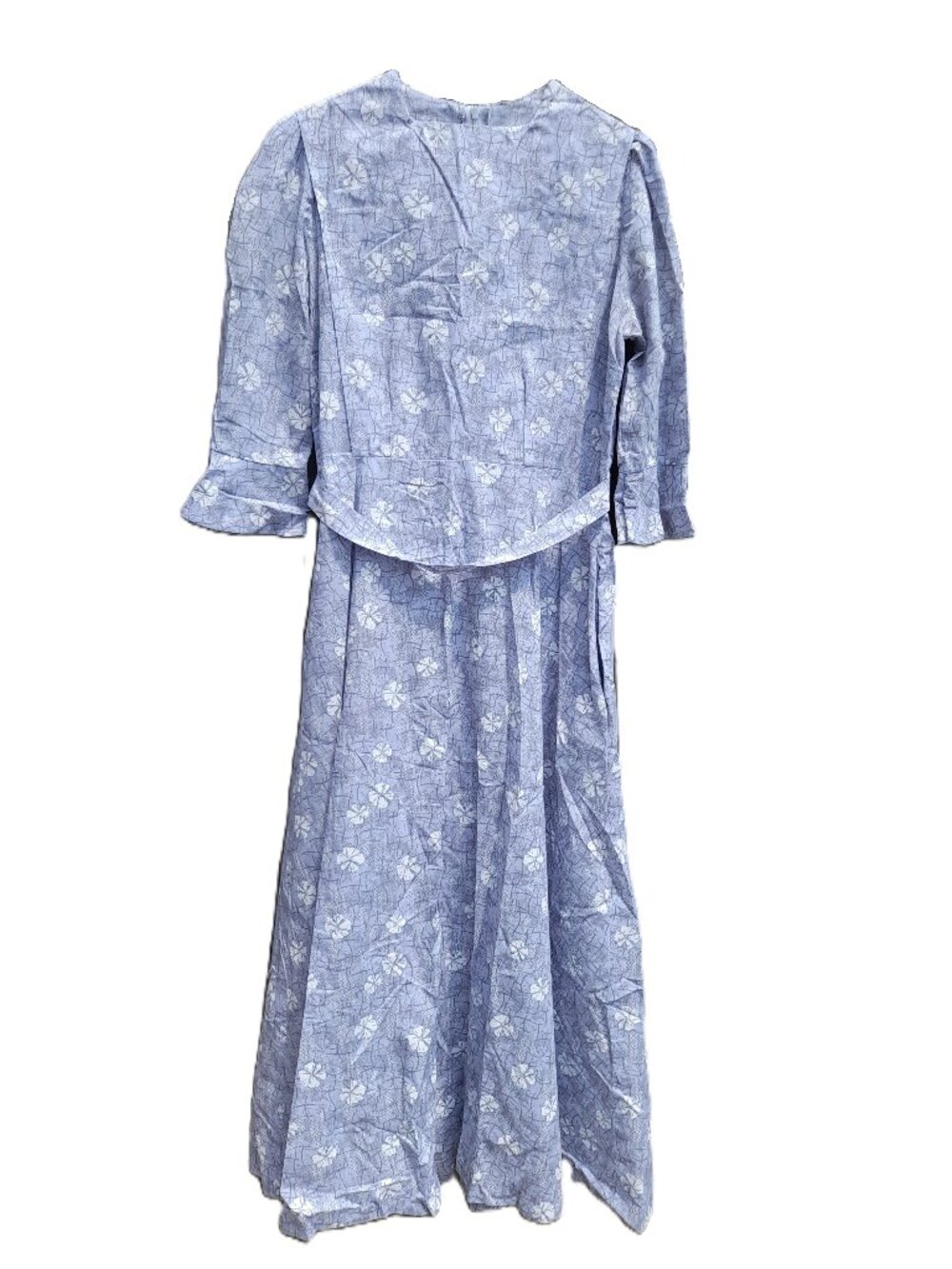 Prairie Mennonite Cape Dress Hawaiian Tropical Floral Pocket 38"B 31"W
